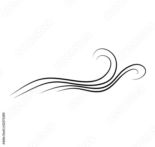 wind doodle blow, gust design isolated on white background