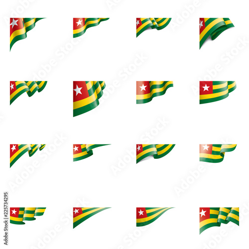 togo flag, vector illustration on a white background.