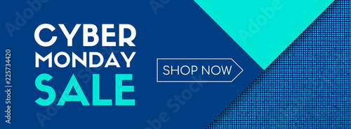 Cyber monday sale. Shop now. Vector banner template