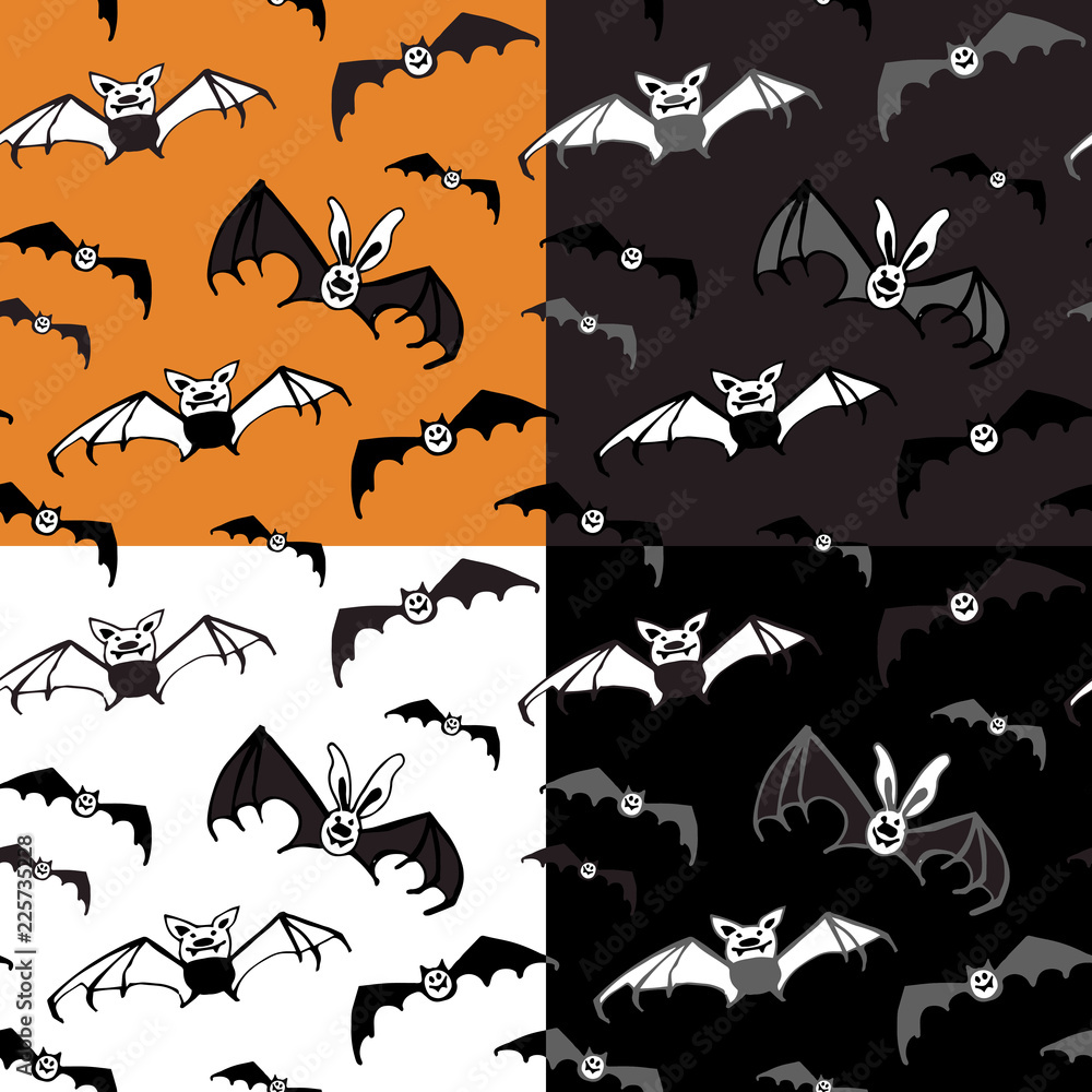 Halloween seamless vector pattern with bats. Good for packaging design, halloween packaging paper, thematical background Halloween seamless vector pattern with bats. Good for packaging design, halloween packaging paper, thematical background