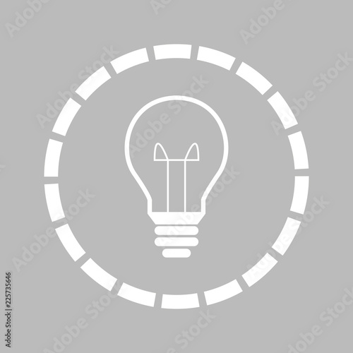 Glühbine Kreis Rund Strahlen - Icon, Symbol, Piktogramm, grafisches Element - outline - Vektor - grau