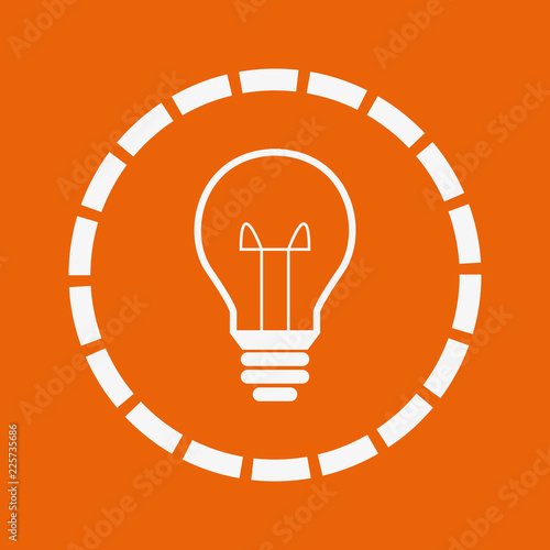 Glühbine Kreis Rund Strahlen - Icon, Symbol, Piktogramm, grafisches Element - outline - Vektor - orange