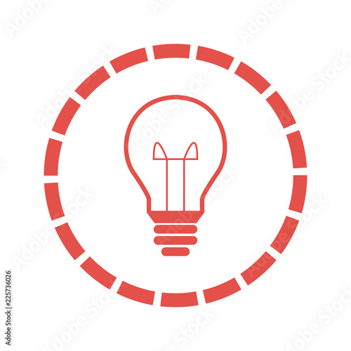 Glühbine Kreis Rund Strahlen - Icon, Symbol, Piktogramm, grafisches Element - outline - Vektor - rot