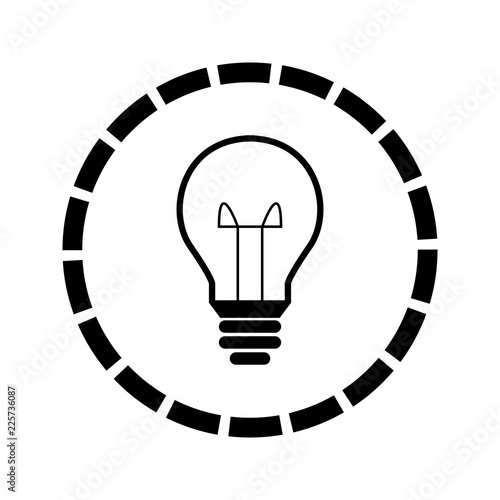 Glühbine Kreis Rund Strahlen - Icon, Symbol, Piktogramm, grafisches Element - outline - Vektor - schwarz