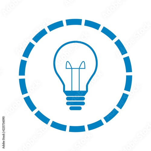 Glühbine Kreis Rund Strahlen - Icon, Symbol, Piktogramm, grafisches Element - outline - Vektor - blau 