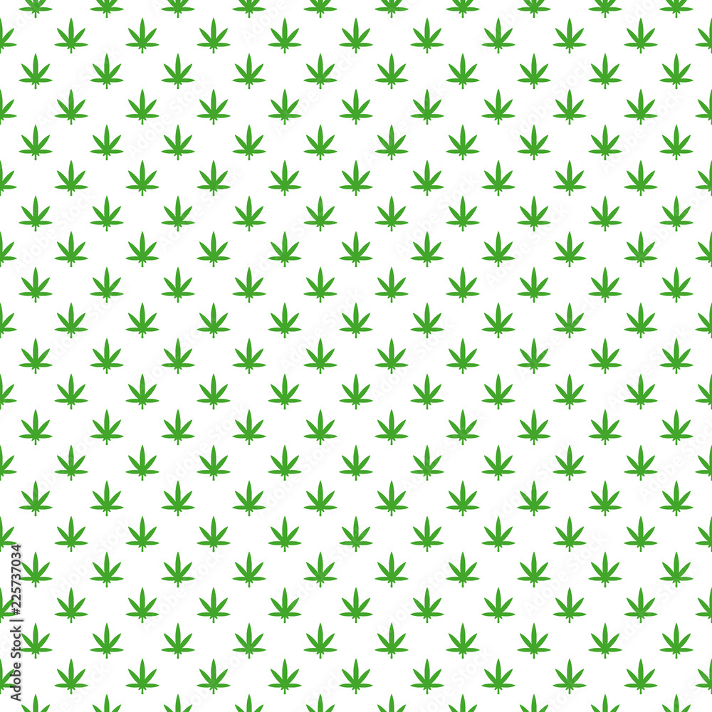 Simple marijuana leaf, hemp, cannabis pattern with various icons and symbols on white background flat vector illustration Simple marijuana leaf, hemp, cannabis pattern with various icons and symbols on white background flat vector illustration