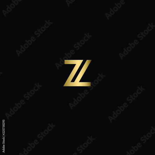 Minimal Geometric Lineart Letter Z or ZZ Logo Design Icon