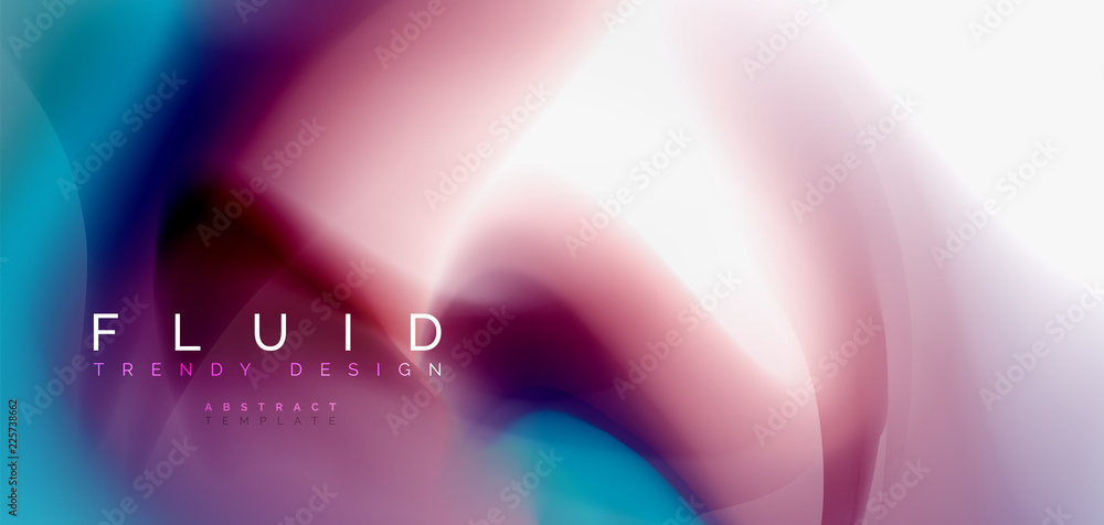 Color flowing wave, trendy liquid design template Color flowing wave, trendy liquid design template