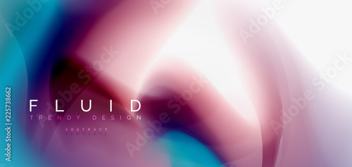 Color flowing wave, trendy liquid design template