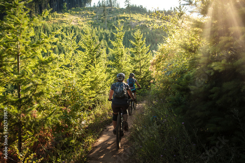 women mountain biking 