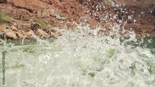 Loop of POV of white water rafting on the Colorado River in the Grand Canyon.