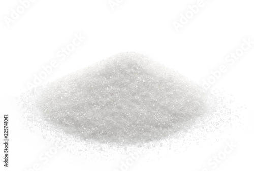 Pile sugar crystal isolated on white, clipping path