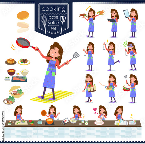 flat type 90s fashion women_cooking
