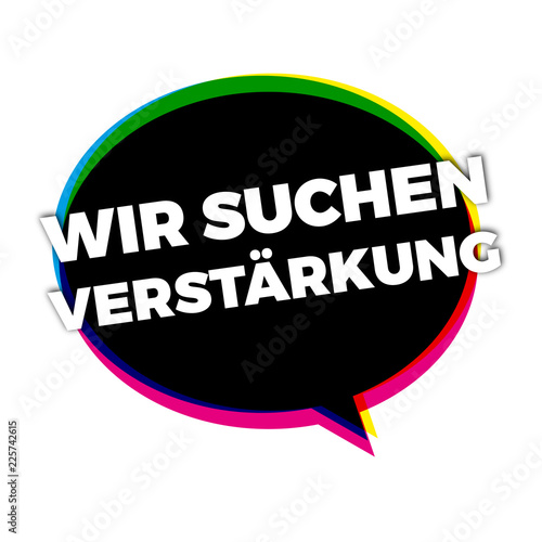 Wir suchen Verstärkung Gedankenblase CMY