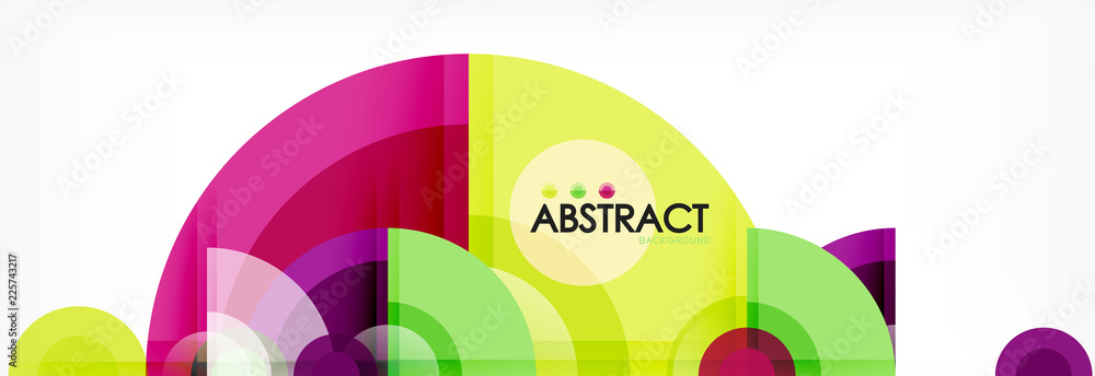Abstract background - multicolored circles, trendy minimal geometric design Abstract background - multicolored circles, trendy minimal geometric design