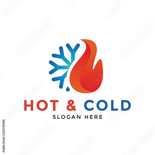 Hot and cold logo icon design template vector