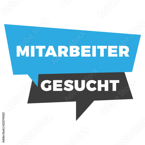 Mitarbeiter gesucht Label blau