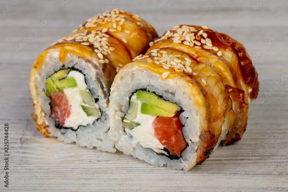Japanese roll with eel Japanese roll with eel