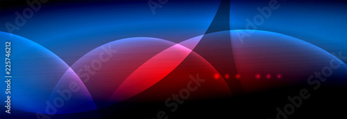 Vector blurred neon glowing circles with flowing and liquid light concept, energy magic fantastic abstract background