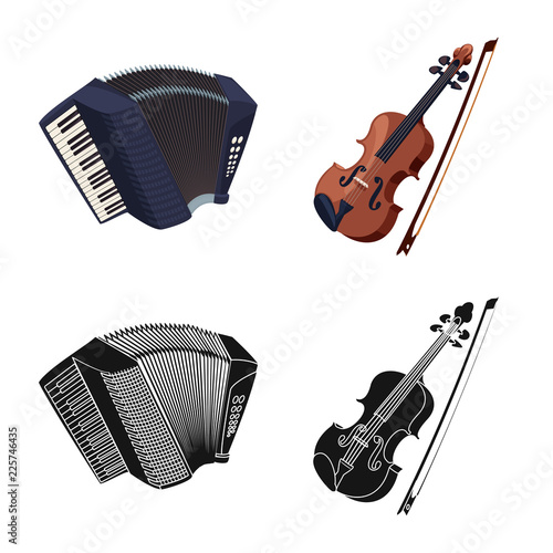 Vector design of music and tune logo. Collection of music and tool stock vector illustration.