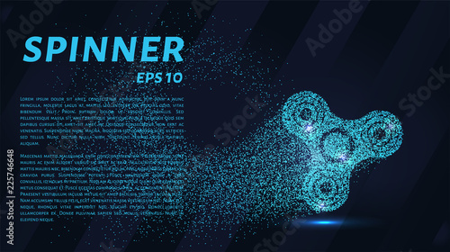 Spinner of particles. Spinner consists of circles and points. Vector illustration.