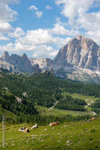 Mountain Scenery of the Italian Dolomites on a summers Afternoon