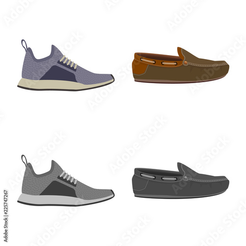 Isolated object of man and foot symbol. Set of man and wear vector icon for stock.
