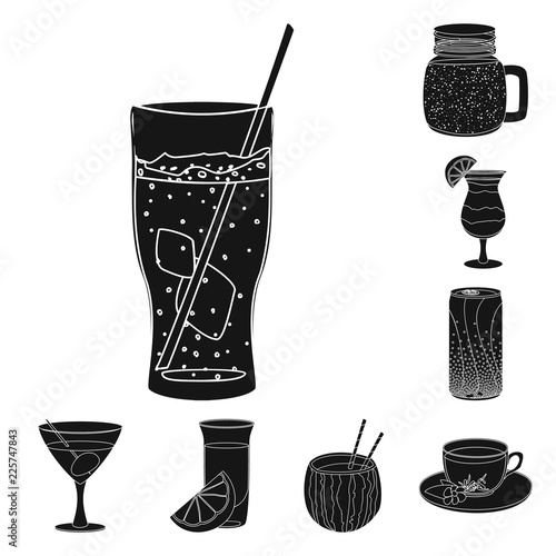 Isolated object of drink and bar symbol. Collection of drink and party stock symbol for web.