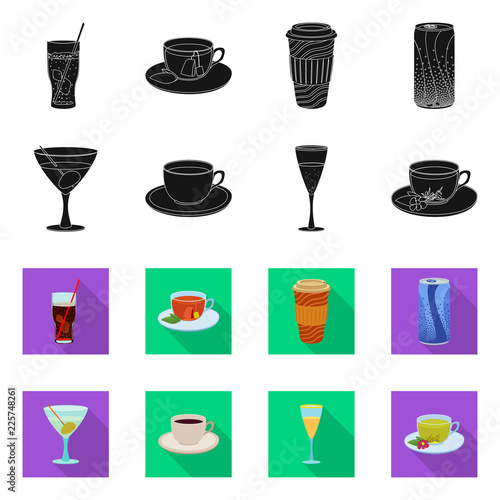 Vector design of drink and bar symbol. Set of drink and party stock vector illustration.