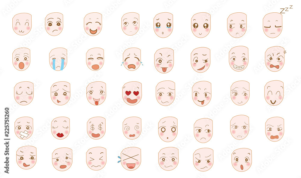 Set of Cute Face Expressions Set of Cute Face Expressions