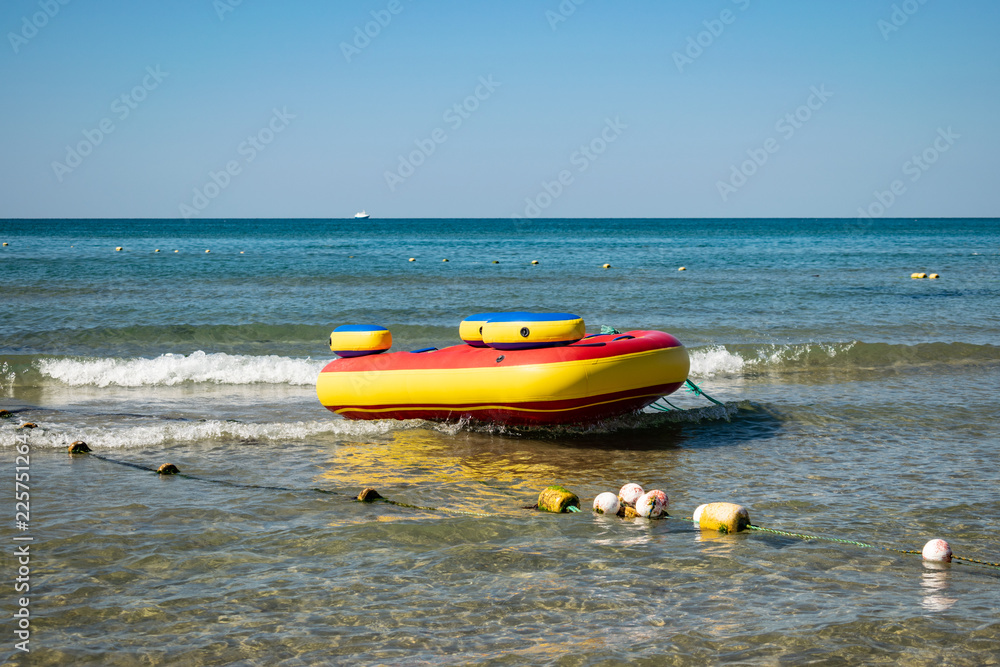 Sea inflatable attractions. Vacation and active rest Sea inflatable attractions. Vacation and active rest