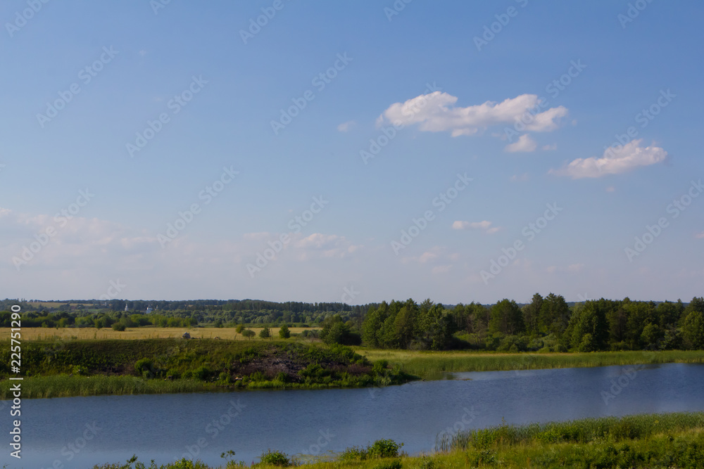 beautiful landscape with river and riversides. beautiful landscape with river and riversides.