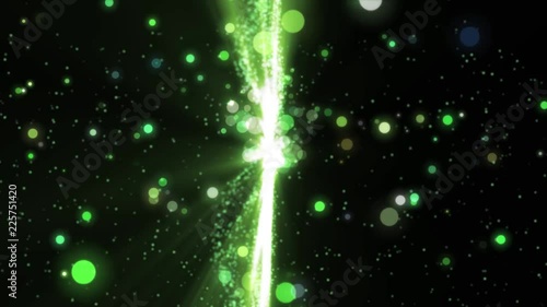 Lights green bokeh background. Elegant gold abstract. Disco background with circles and stars. Christmas Animated background. Space background. Seamless loop. Green screen.
