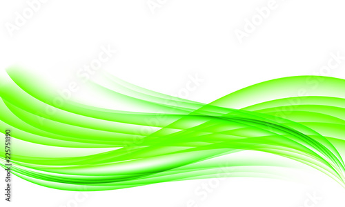 wavy abstract background green waves on white background
