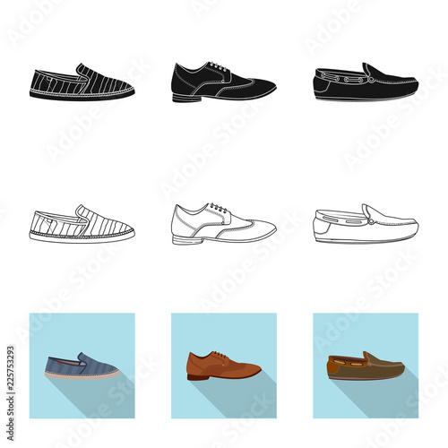Vector design of man and foot icon. Collection of man and wear stock vector illustration.
