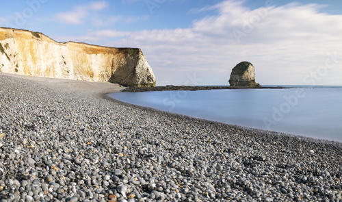 Long exposure photograph of Freshwater Bay beach. Isle of White, UK.