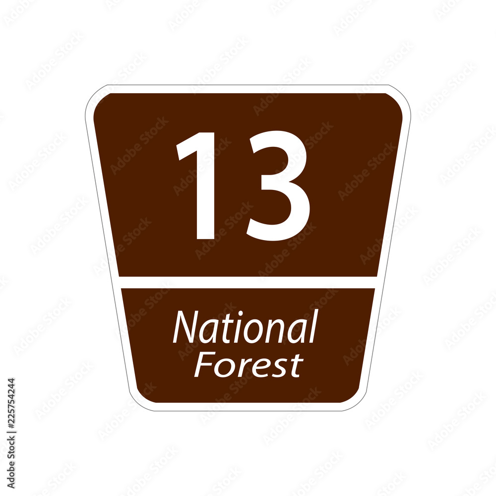 USA traffic road signs. national forest road sign. vector illustration