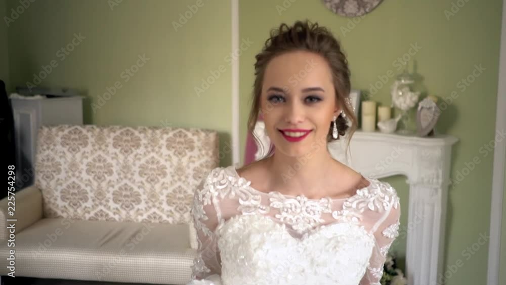 Morning of the bride. Beautiful Russian young bride in a wedding dress. Morning of the bride. Beautiful Russian young bride in a wedding dress.
