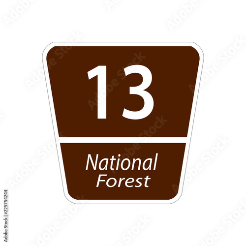 Obraz na płótnie USA traffic road signs. national forest road sign. vector illustration w salonie