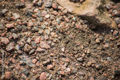 Macro texture of small stones and sand