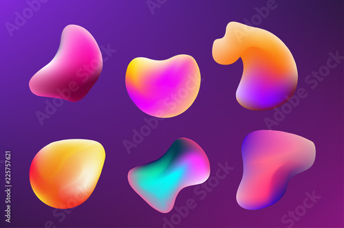 Set gradient colorful shape in trendy style