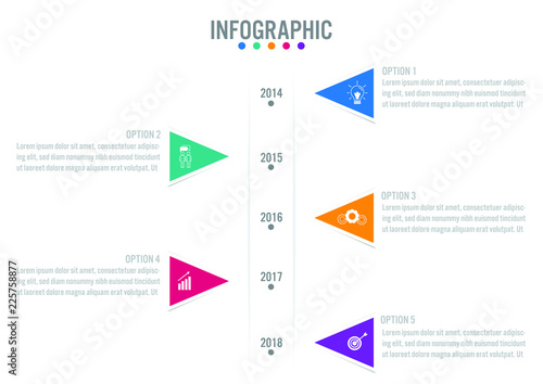 Wallpaper Mural Business infographic labels template with 5 options.Creative concept for infographic. Torontodigital.ca