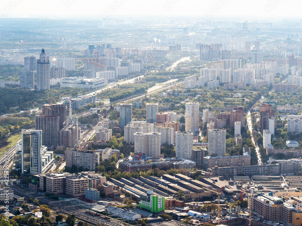 aerial view of Fili district in Moscow city aerial view of Fili district in Moscow city