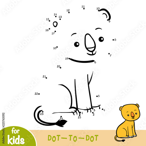 Numbers game, education game for children, Lioness