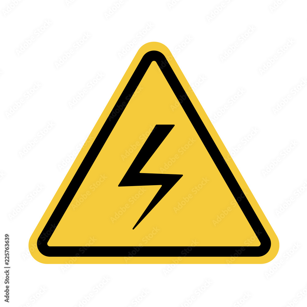 Vector electricity warning sign Vector electricity warning sign