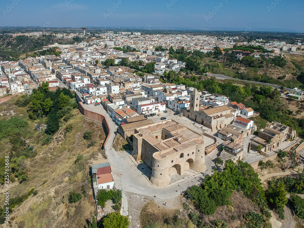 Panoramic view of Bernalda, in the province of Matera, Basilicata. Aerial view
