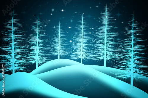 Winterliche Landschaft illustriert