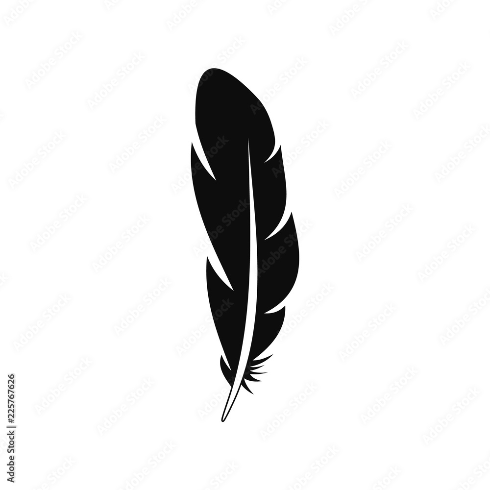 Quill feather icon. Simple illustration of quill feather vector icon for web design isolated on white background - obrazy, fototapety, plakaty 
