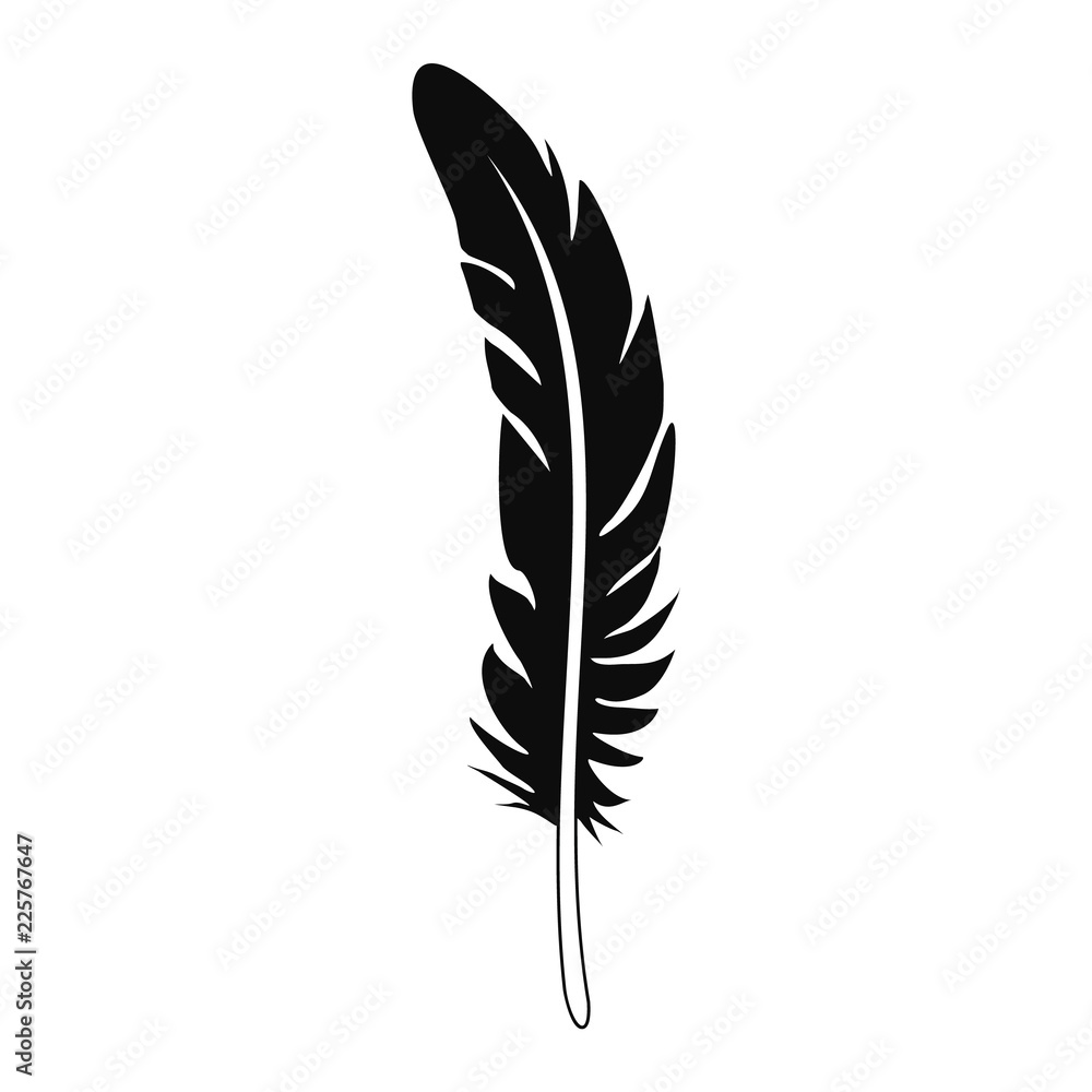 Plume feather icon. Simple illustration of plume feather vector icon for web design isolated on white background