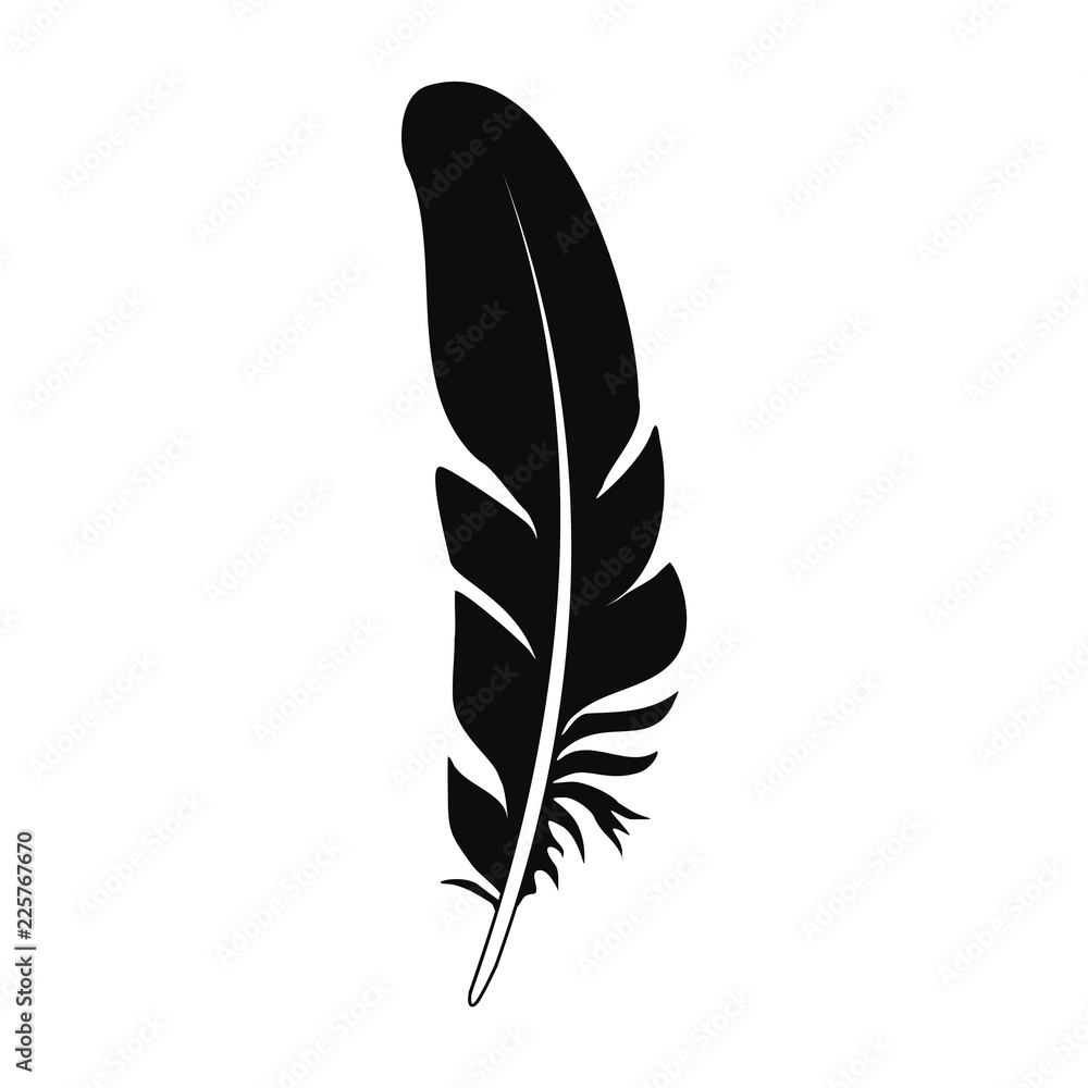Bird feather icon. Simple illustration of bird feather vector icon for web design isolated on white background Bird feather icon. Simple illustration of bird feather vector icon for web design isolated on white background